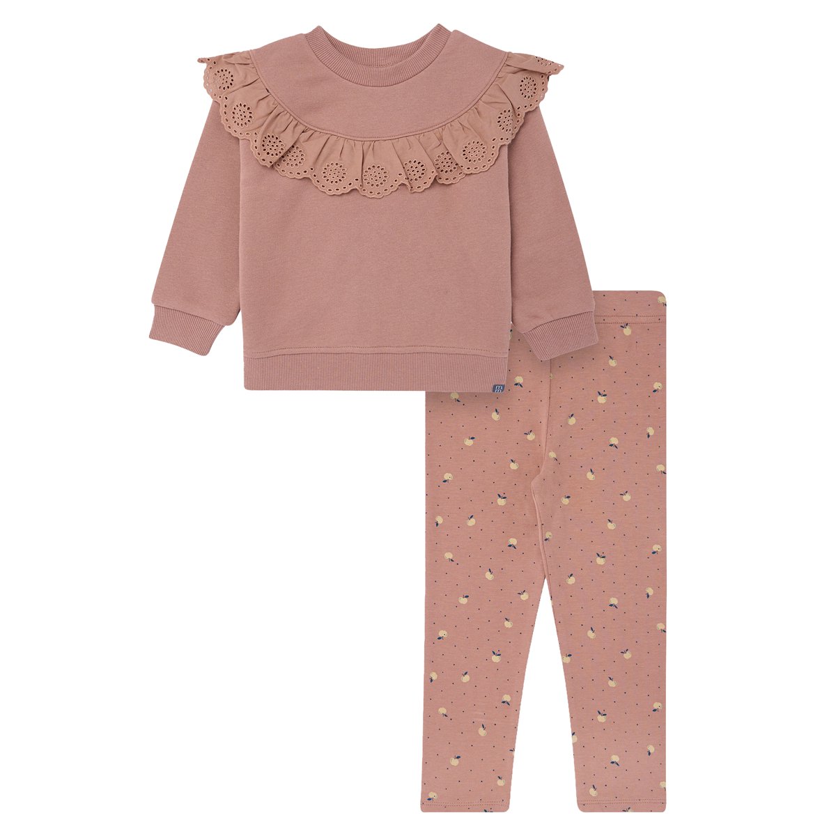 by Gerber Toddler Girl Eyelet Ruffle Sweatshirt Tunic and Legging Set, Sizes 12M-5T