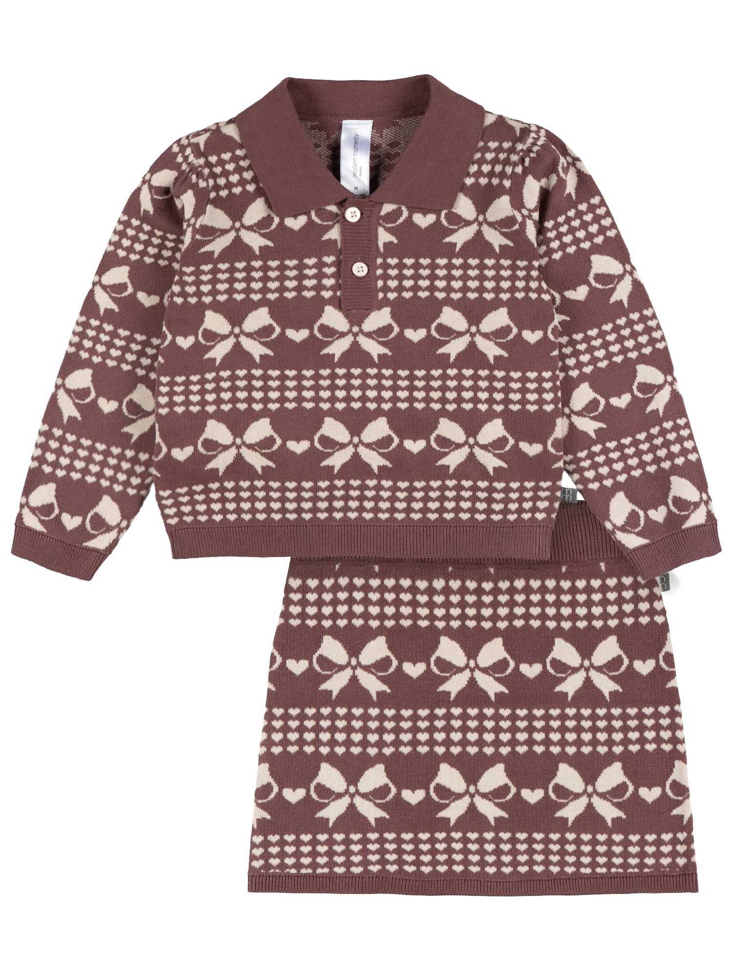 Modern Moments by Gerber Toddler Girl Jacquard Skirt Outfit Set, 2-Piece, Sizes 12 Months - 5T
