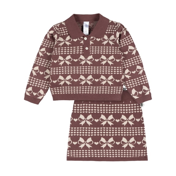 Modern Moments by Gerber Toddler Girl Jacquard Skirt Outfit Set, 2-Piece, Sizes 12 Months - 5T