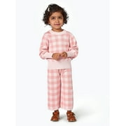 MODERN MOMENTS by Gerber Toddler Girl Jacquard Sweater Knit with Wide Leg Pant Set, Sizes 12M-5T