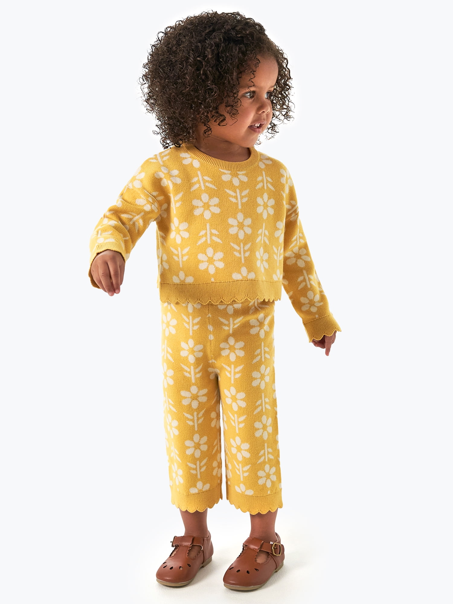 Modern Moments by Gerber Toddler Girl Jacquard Sweater and Legging Set, 2-Piece, Sizes 12 Months - 5T