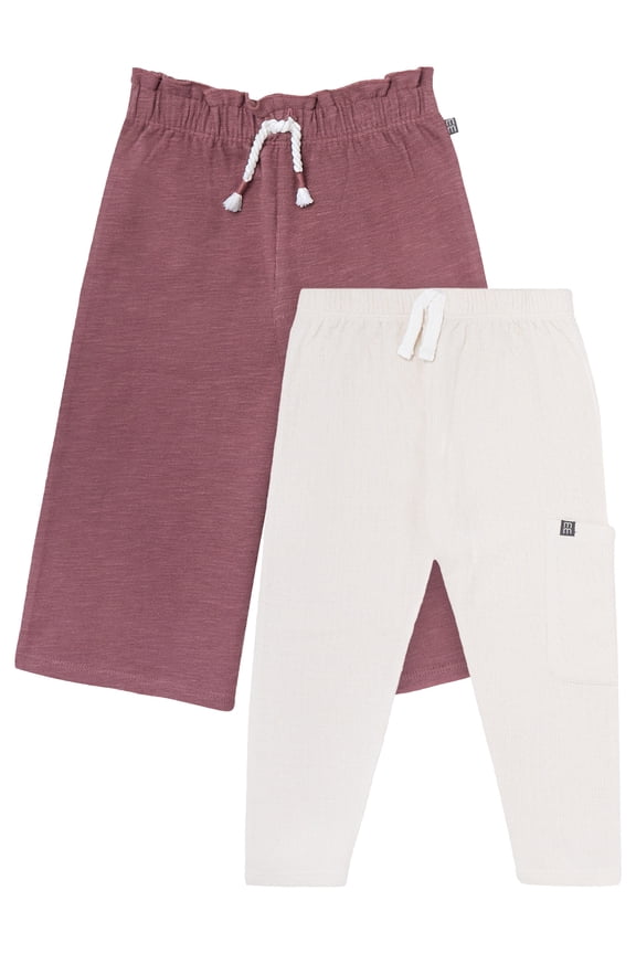 by Gerber Toddler Girl Organic Pants, 2-Pack, Sizes 12 Months - 5T