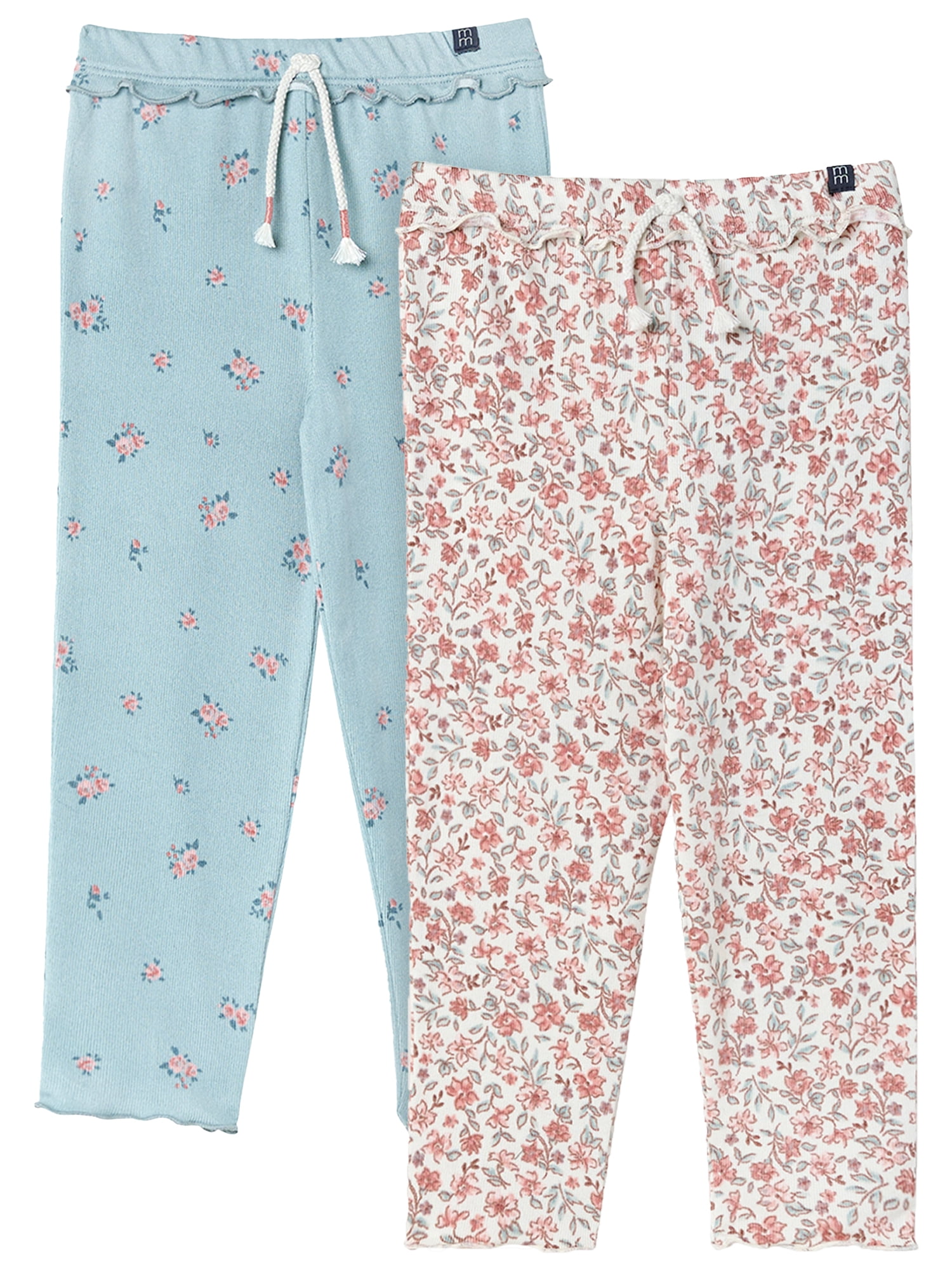 by Gerber Toddler Girl Organic Pants, 2-Pack, Sizes 12 Months - 5T