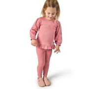 MODERN MOMENTS by Gerber Toddler Girl Organic Top and Pant Outfit Set, Sizes 12 Months - 5T