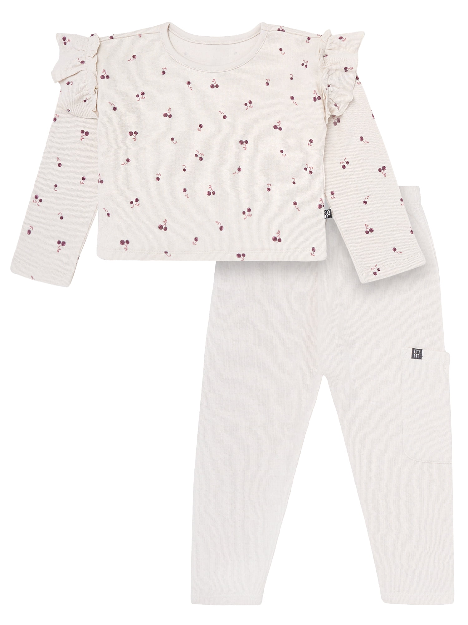 Modern Moments by Gerber Toddler Girl Organic Top and Pant Outfit Set, Sizes 12 Months - 5T