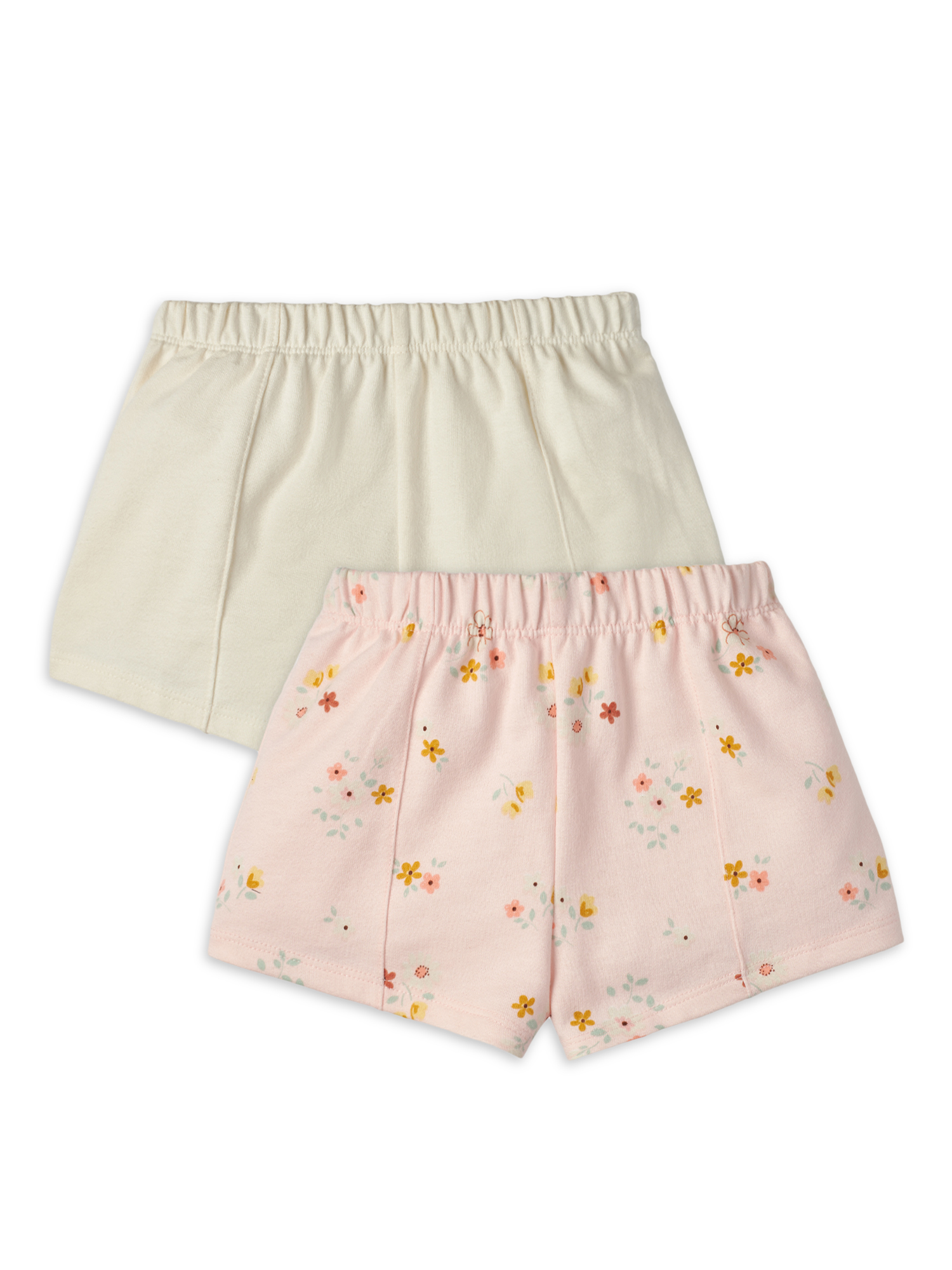 Modern Moments by Gerber Toddler Girl Peached French Terry Shorts, 2-Pack, Sizes 12M-5T - image 1 of 11