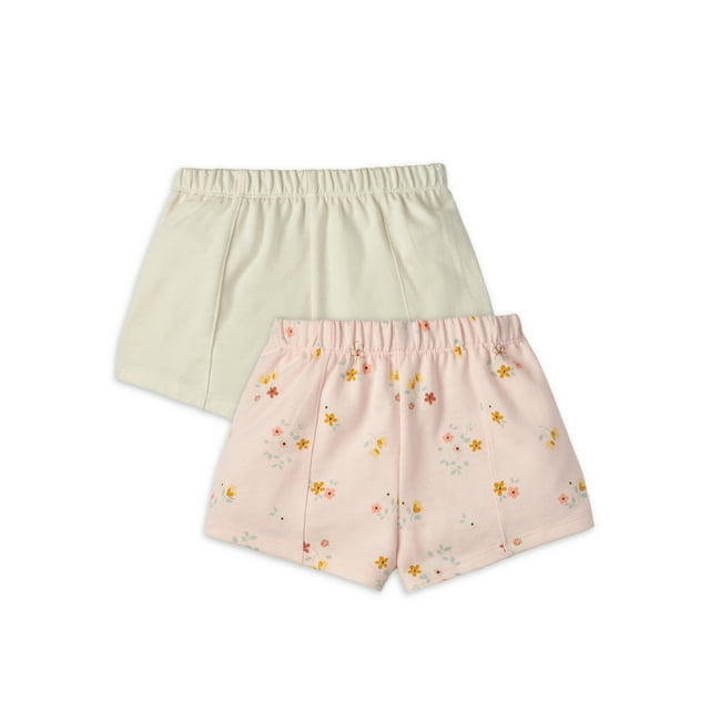 Modern Moments by Gerber Toddler Girl Peached French Terry Shorts, 2-Pack, Sizes 12M-5T