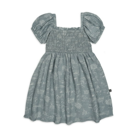 Modern Moments by Gerber Toddler Girl Puff Sleeve Dress, Sizes 12M-5T