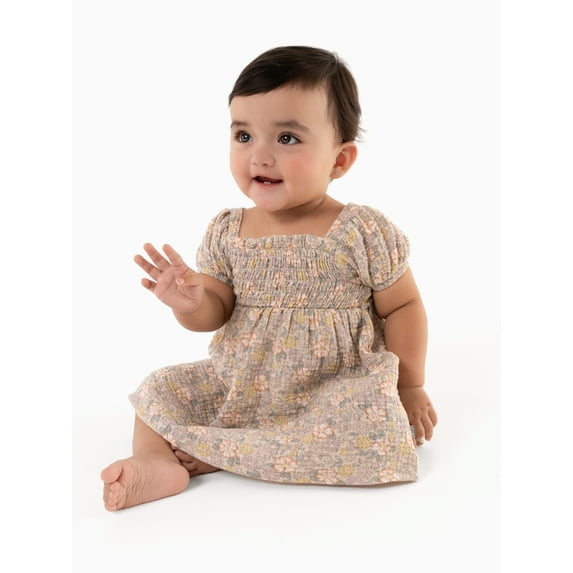 Modern Moments by Gerber Toddler Girl Puff Sleeve Dress, Sizes 12M-5T