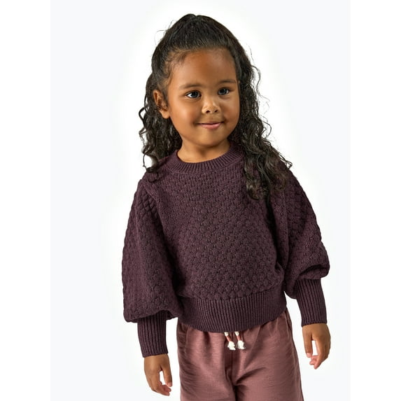 Modern Moments by Gerber Toddler Girl Puff Sleeve Sweater, Sizes 12M-5T