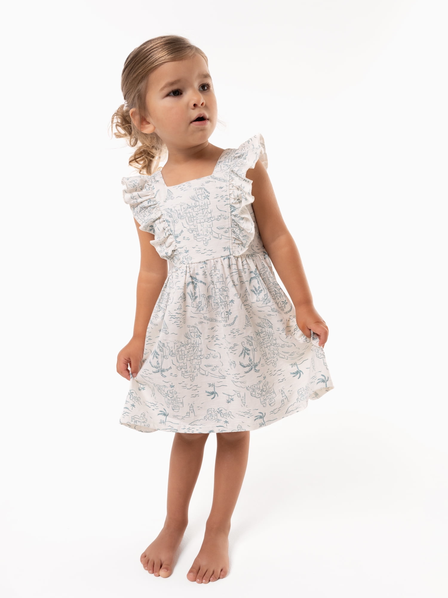 Modern Moments by Gerber Toddler Girl Ruffle Dress, Sizes