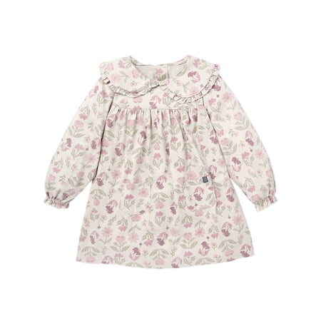 Modern Moments by Gerber Toddler Girl Ruffle Dress with Collar, Sizes 12M-5T