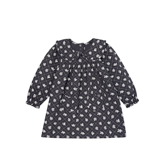 Modern Moments by Gerber Toddler Girl Ruffle Dress with Collar, Sizes 12M-5T