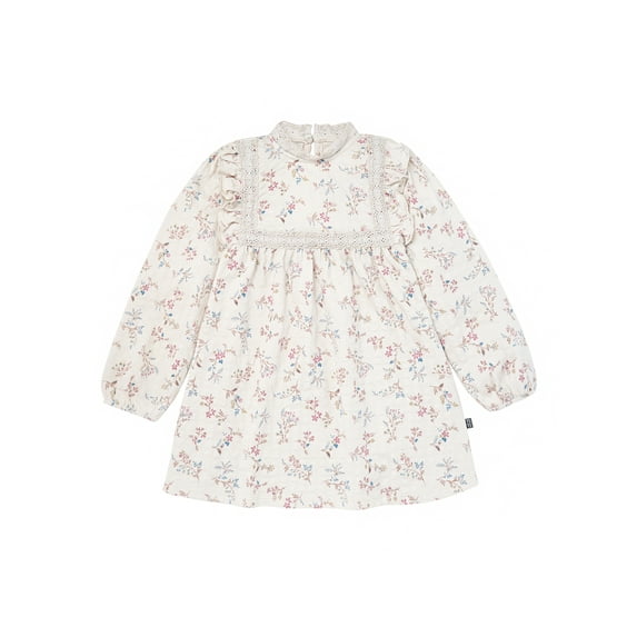 Modern Moments by Gerber Toddler Girl Ruffled Dress with Crochet Lace Detail, Sizes 12M-5T