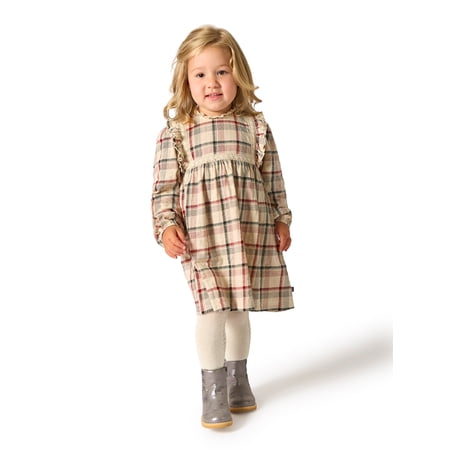 Modern Moments by Gerber Toddler Girl Ruffled Dress with Crochet Lace Detail, Sizes 12M-5T