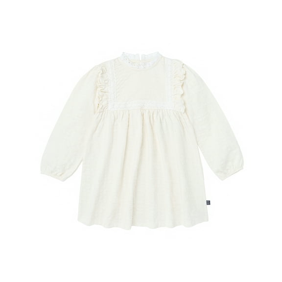 Modern Moments by Gerber Toddler Girl Ruffled Dress with Crochet Lace Detail, Sizes 12M-5T