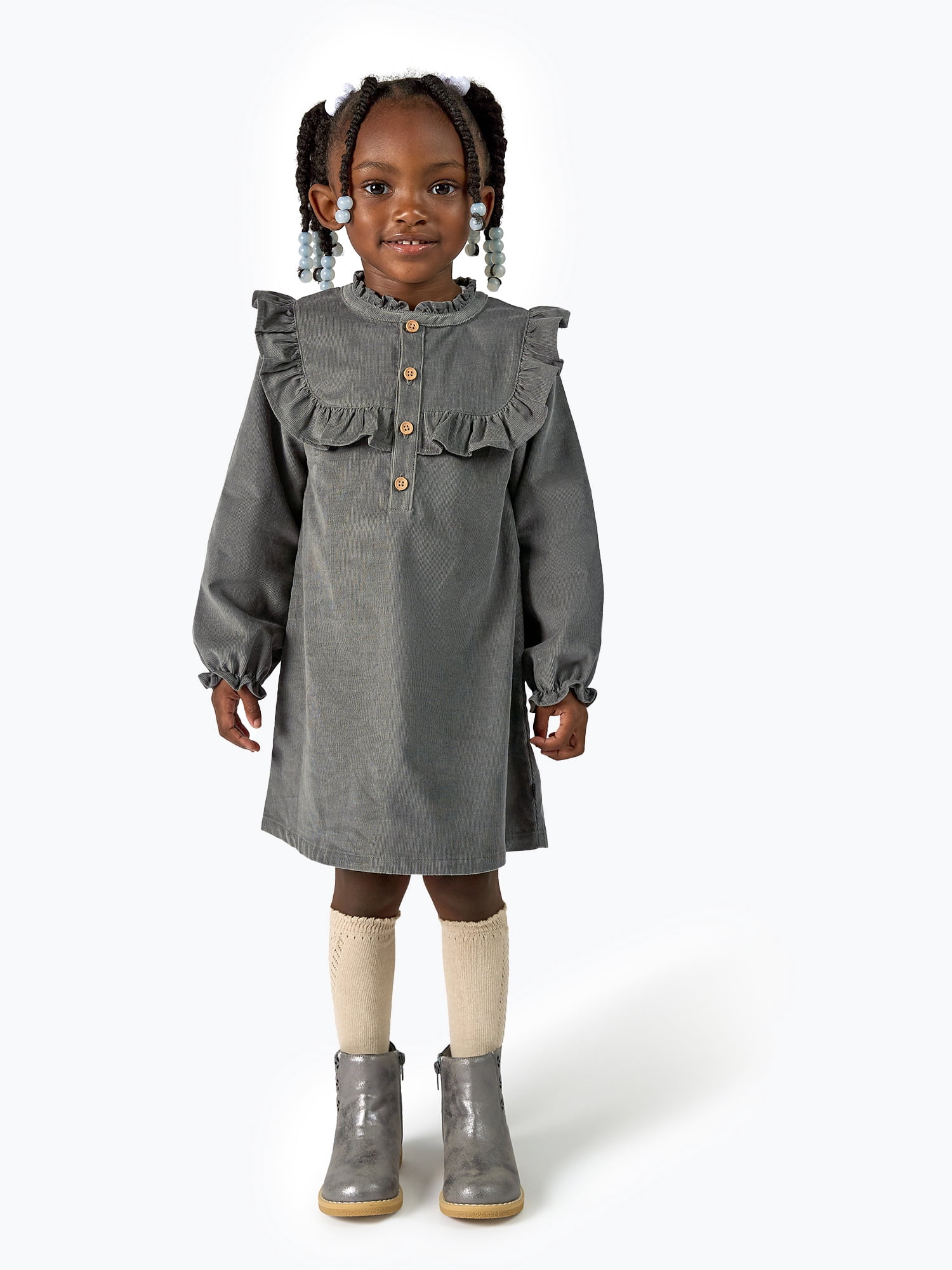 by Gerber Toddler Girl Ruffled Yoke Dress, Sizes 12M-5T
