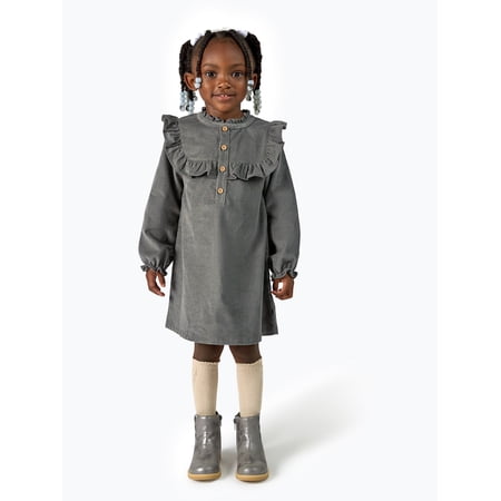 Modern Moments by Gerber Toddler Girl Ruffled Yoke Dress, Sizes 12M-5T