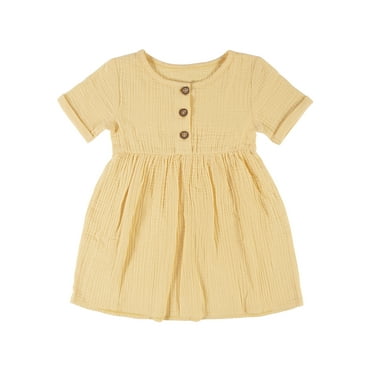Modern Moments by Gerber Toddler Girl Short Sleeve Gauze Dress, (12M - 5T)