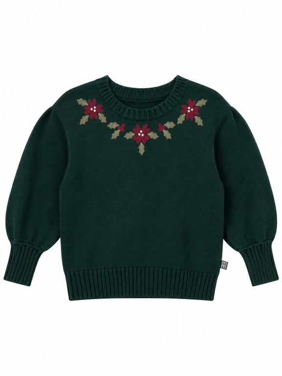 by Gerber Toddler Girl Sibling Matching Sweater, Sizes 12 Months - 5T