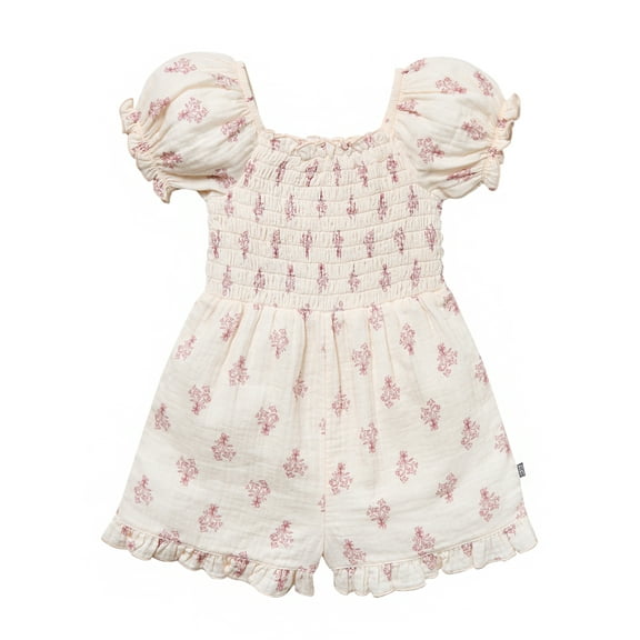 Modern Moments by Gerber Toddler Girl Smock Ruffle Romper, Sizes 12M-5T
