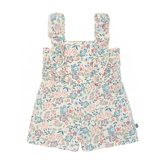 Modern Moments by Gerber Toddler Girl Smock Ruffle Wide Leg Romper, Sizes 12M-5T