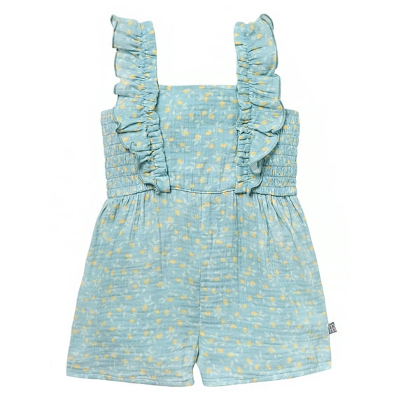 Modern Moments by Gerber Toddler Girl Smock Ruffle Wide Leg Romper, Sizes 12M-5T