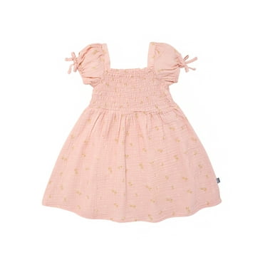 Modern Moments by Gerber Toddler Girl Smocked Dress with Bows, Sizes 12M-5T