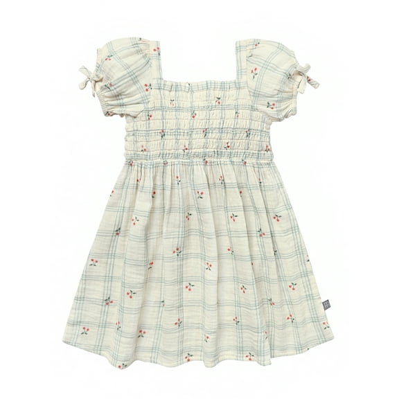 Modern Moments by Gerber Toddler Girl Smocked Dress with Bows, Sizes 12M-5T