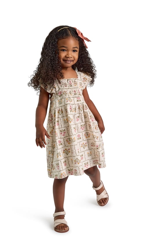 by Gerber Toddler Girl Smocked Pinafore Dress, Sizes 12 Months - 5T