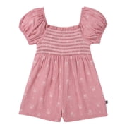 Modern Moments by Gerber Toddler Girl Smocked Romper with Ric Rac, Sizes 12 Months - 5T