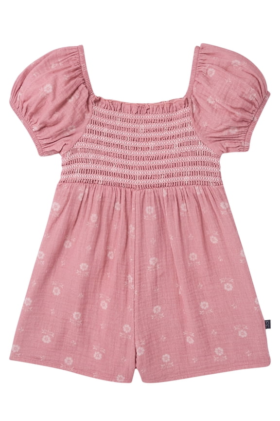 by Gerber Toddler Girl Smocked Romper with Ric Rac, Sizes 12 Months - 5T