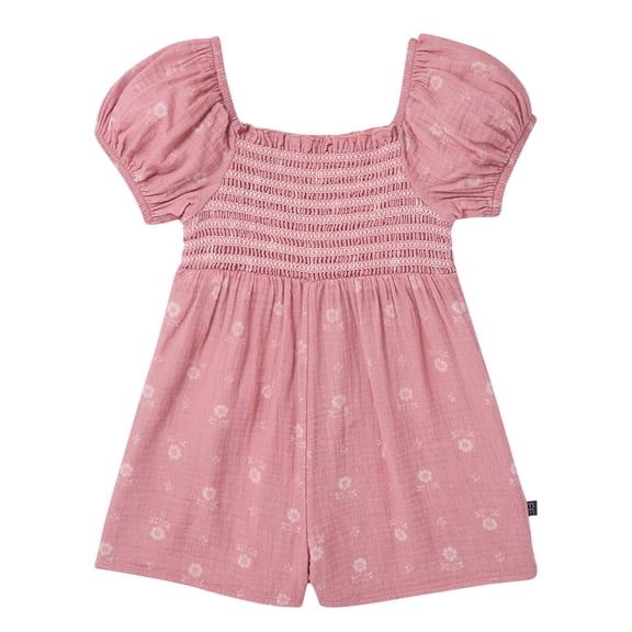 Modern Moments by Gerber Toddler Girl Smocked Romper with Ric Rac, Sizes 12 Months - 5T