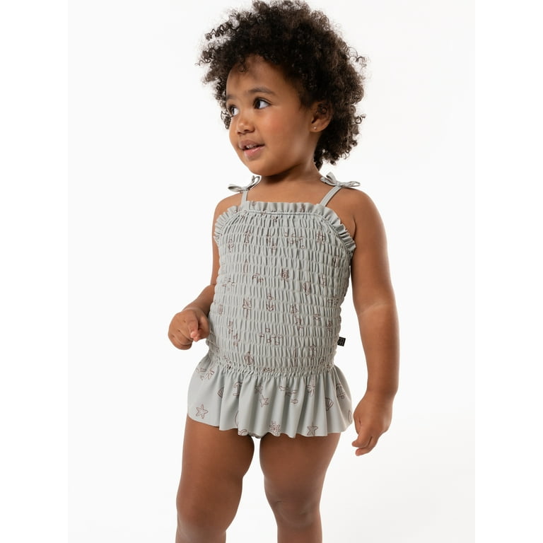 Smocked swimsuit baby deals