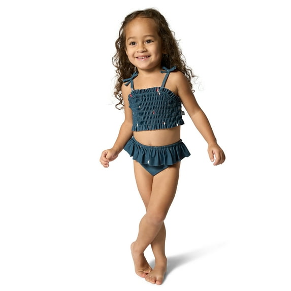 Modern Moments by Gerber Toddler Girl Smocked Top Tankini with Ruffle Set, 2-Piece, Sizes 12M - 5T