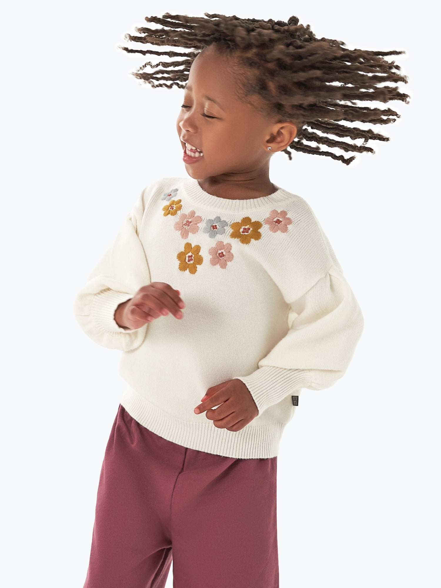 Modern Moments by Gerber Toddler Girl Sweater with Embroidery, Sizes 12 Months - 5T