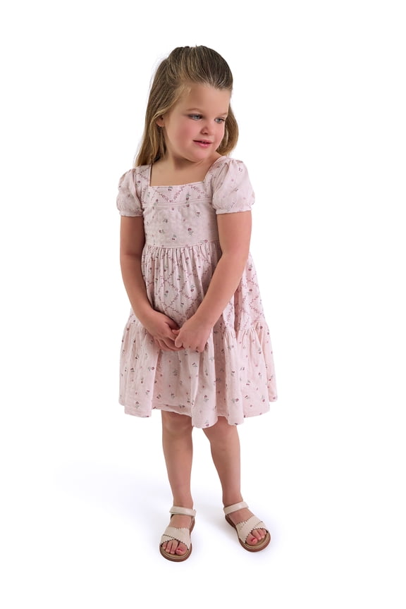 by Gerber Toddler Girl Tiered Dress, Sizes 12 Months - 5T