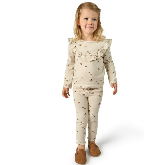 Modern Moments by Gerber Toddler Girl Top and Legging Outfit Set, Sizes 12M-5T