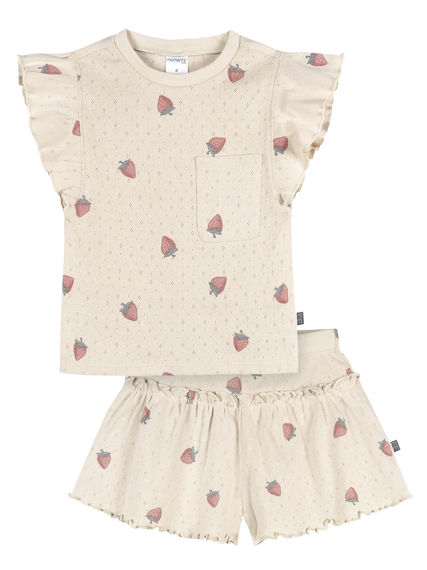 Modern Moments by Gerber Toddler Girl Organic Top and Short Set, Sizes 12 Months - 5T