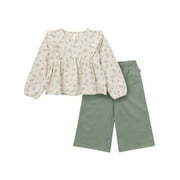 MODERN MOMENTS by Gerber Toddler Girl Top and Wide Leg Pant Outfit Set, 2-Piece, Sizes 12 Months - 5T
