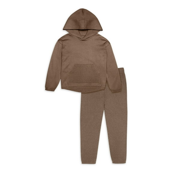 Modern Moments by Gerber Toddler Girl or Boy Unisex Hooded Sweater Knit & Pant, 2pc Outfit Set (12M-5T)