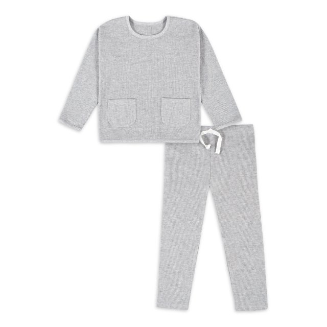 Modern Moments by Gerber Toddler Girls Waffle Top & Pant 2 Piece Outfit