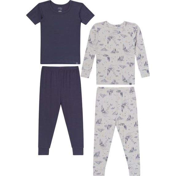 Modern Moments by Gerber Toddler Neutral Super Soft Pajama Set, 4-Piece, Sizes 12 Months-5T