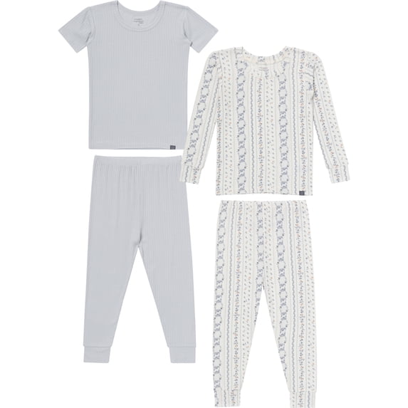 Modern Moments by Gerber Toddler Neutral Super Soft Pajama Set, 4-Piece, Sizes 12 Months-5T