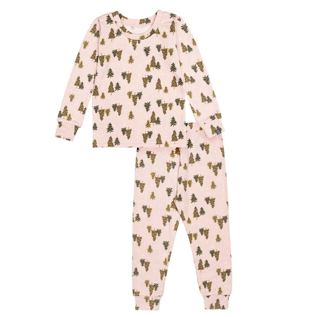 Modern Moments by Gerber Toddler Neutral Supper Soft Hacci Tight Fitting Christmas Pajama Set, 2-Piece, Sizes 12M-5T