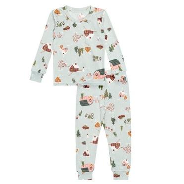 Modern Moments by Gerber Toddler Neutral Supper Soft Hacci Tight Fitting Christmas Pajama Set, 2-Piece, Sizes 12M-5T
