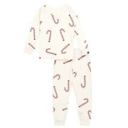 Modern Moments by Gerber Toddler Neutral Supper Soft Hacci Tight Fitting Christmas Pajama Set, 2-Piece, Sizes 12M-5T