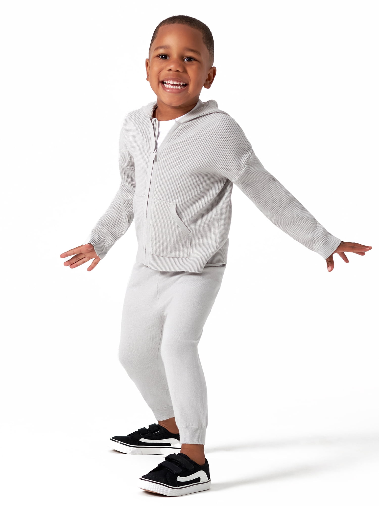 2-piece Toddler Boy/Girl Cable Knit Textured Hoodie Sweatshirt and Pants Set
