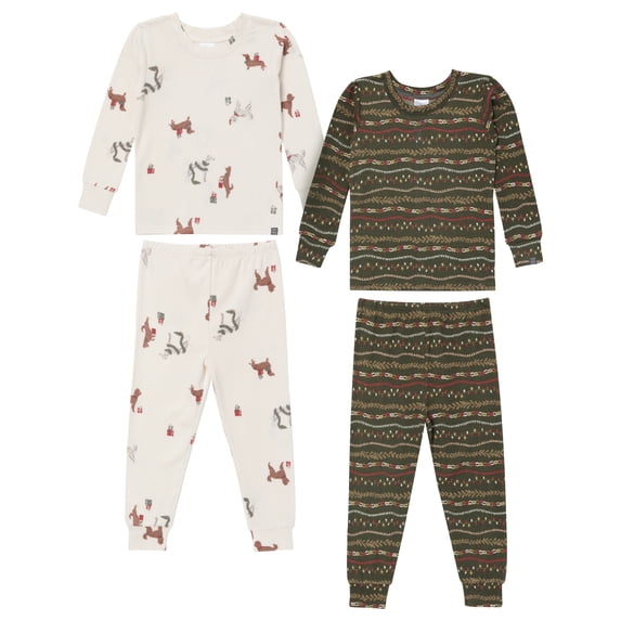 Modern Moments by Gerber Toddler Super Soft Christmas Pajama Set, 4-Piece, Sizes 12 Months - 5T