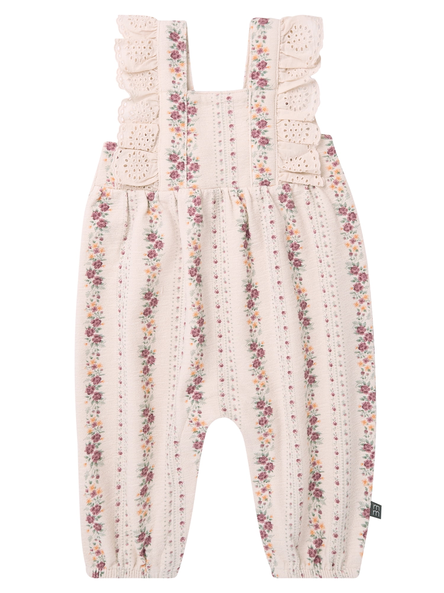 Modern Moments by Gerber baby Girl Long Leg Romper with Ruffle Detail, Sizes 0/3 Months - 24 Months